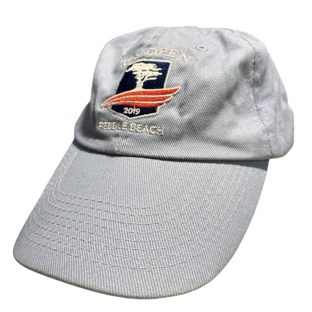2019 US Open Pebble Beach Golf Hat Light Blue USGA Member Adjustable 100% Cotton
